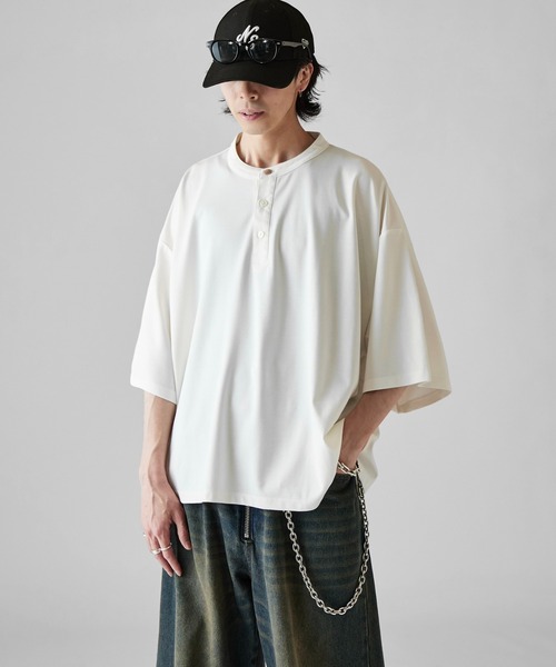 Lui's（ルイス） ヘンリーネック tシャツ 「Neucon」METAL BUTTON