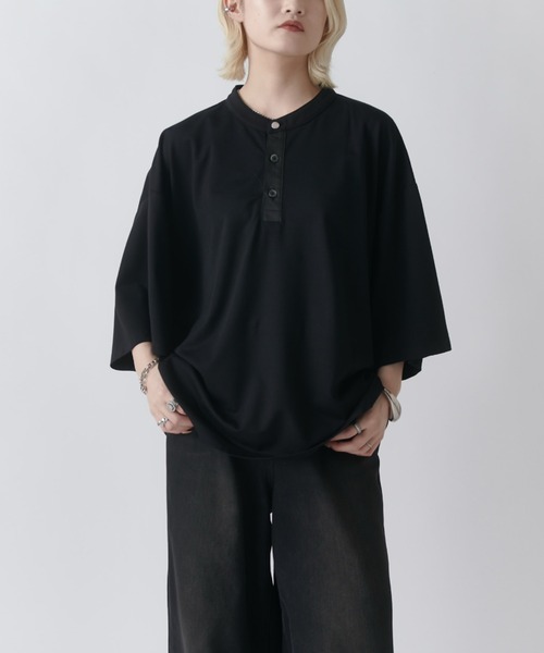 Lui's（ルイス） ヘンリーネック tシャツ 「Neucon」METAL BUTTON