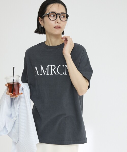 ☆専用☆　新品　AMERICANA　半袖Tシャツ AMERICANA（アメリカーナ） 半袖Tシャツ ONE SIZE チャコールグレー
