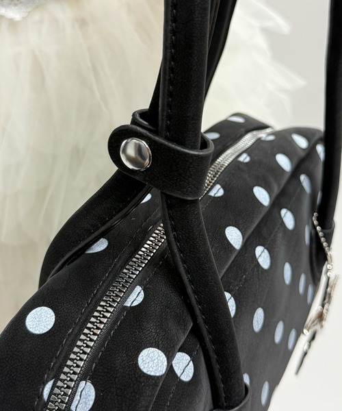 ボストンバッグ HOOK for girls ロングハンドルドット柄ミニボストン