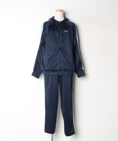 FILA セットアップ　Mサイズ ベージュ/ネイビー FILA（フィラ） セットアップジャージ M ネイビー レディース