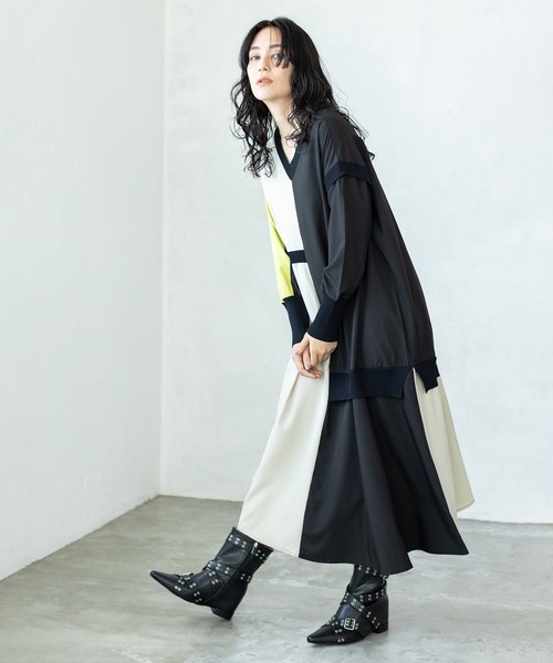 「OSMOSIS」 長袖ワンピース ONE SIZE ライトベージュ レディース_画像2
