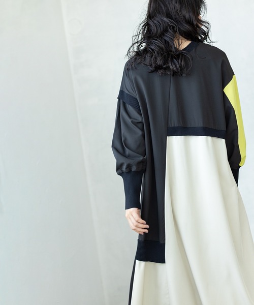 「OSMOSIS」 長袖ワンピース ONE SIZE ライトベージュ レディース_画像6