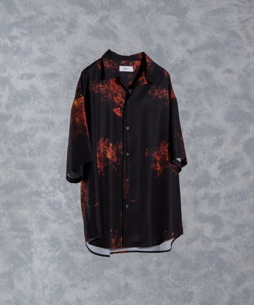 「ADRER」 半袖シャツ MEDIUM ブラック×グレー メンズ_画像2