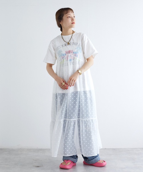 「w closet」 半袖Tシャツ FREE オフホワイト レディース_画像2