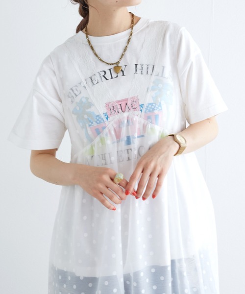「w closet」 半袖Tシャツ FREE オフホワイト レディース_画像3