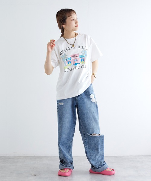 「w closet」 半袖Tシャツ FREE オフホワイト レディース_画像8