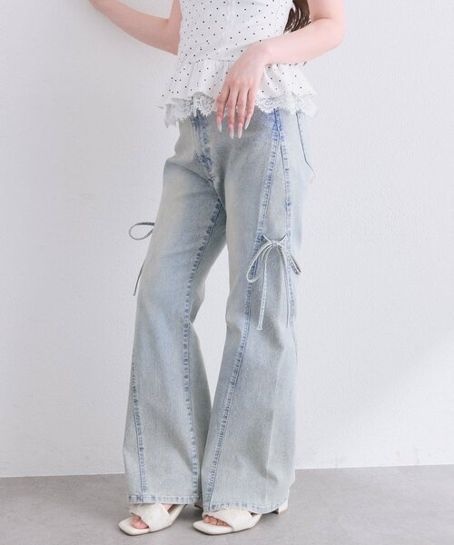 「OLIVE des OLIVE」 ブーツカットデニムパンツ MEDIUM ピンク レディース_画像3
