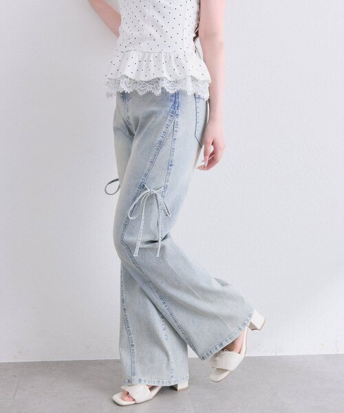 「OLIVE des OLIVE」 ブーツカットデニムパンツ MEDIUM ピンク レディース_画像4