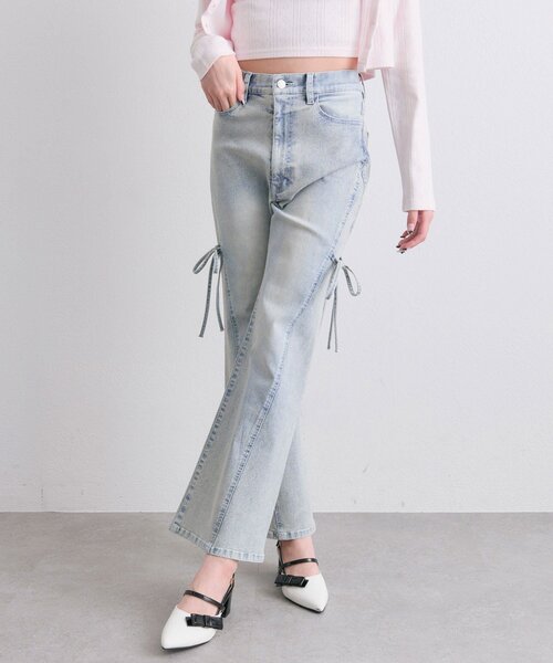 「OLIVE des OLIVE」 ブーツカットデニムパンツ MEDIUM ピンク レディース_画像6