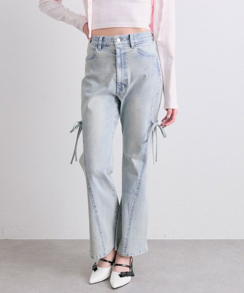 「OLIVE des OLIVE」 ブーツカットデニムパンツ MEDIUM ピンク レディース_画像7