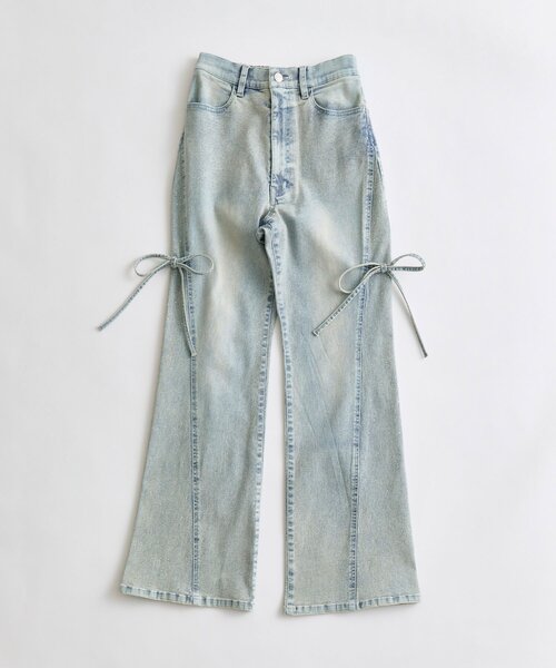 「OLIVE des OLIVE」 ブーツカットデニムパンツ MEDIUM ピンク レディース_画像9