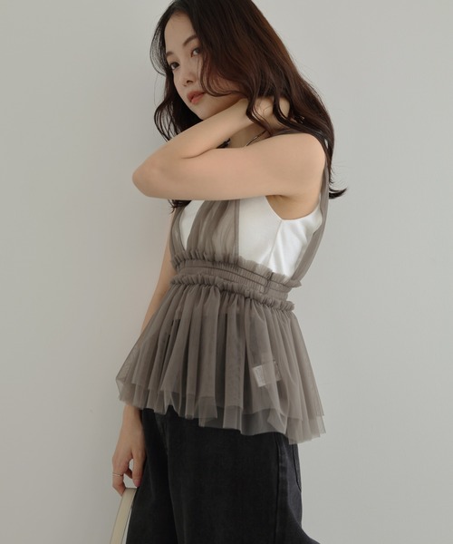 「Freesia by andme」 ノースリーブブラウス M アイボリー レディース_画像2