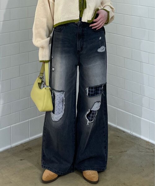 「CIAOPANIC」 デニムパンツ SMALL ブラウン レディース_画像2