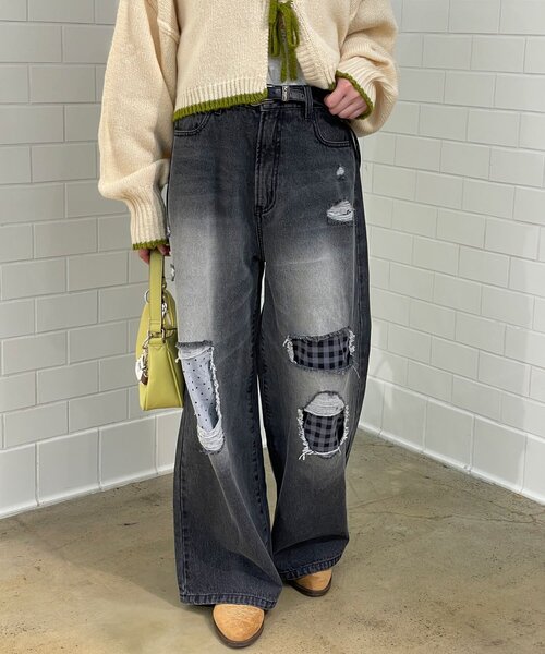 「CIAOPANIC」 デニムパンツ SMALL ブラウン レディース_画像3