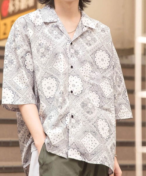 お得即納 シャツ ブラウス ドレープ リラックス アソート柄オープンカラーシャツ/アロハシャツ/柄シャツ ZOZOTOWN PayPayモール店 - 通販 - PayPayモール 新品