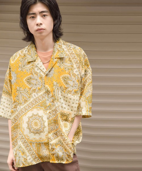 お得即納 シャツ ブラウス ドレープ リラックス アソート柄オープンカラーシャツ/アロハシャツ/柄シャツ ZOZOTOWN PayPayモール店 - 通販 - PayPayモール 新品