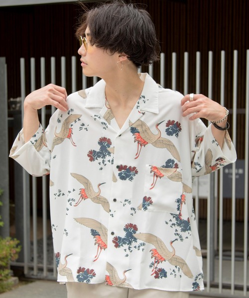 お得即納 シャツ ブラウス ドレープ リラックス アソート柄オープンカラーシャツ/アロハシャツ/柄シャツ ZOZOTOWN PayPayモール店 - 通販 - PayPayモール 新品