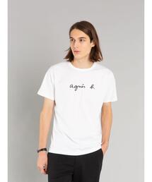 agnes b. tシャツ メンズ ロゴプリント コットン 半袖 Tシャツ