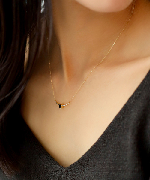 Lilas ネックレス ホライズンスクエアオニキスネックレス K10