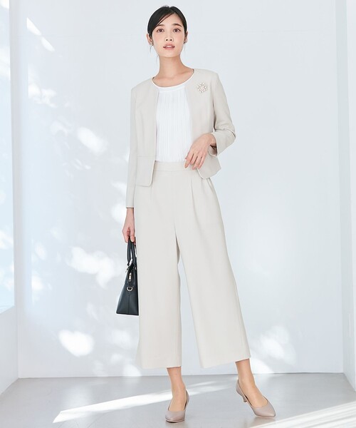 セットアップ対応 セレモニーダブルクロス ノーカラー ジャケット any SiS ジャケット ノーカラージャケット 「セットアップ対応