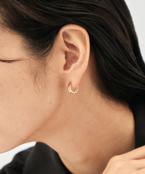 Jouete（ジュエッテ） ピアス ダブルライン ピアス コンビカラー