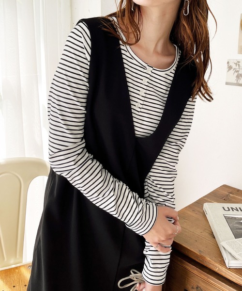 Deuxieme Classe ヘンリーネック レイヤリング 天竺カットソー F Deuxieme Classe（ドゥーズィエムクラス）の「Henley 天竺T