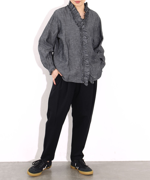 ジャーナルスタンダードラックス︎♥︎CLシャンブレーフリルブラウス シャツ JOURNAL STANDARD LUXE（ジャーナルスタンダード ラックス） シャツ