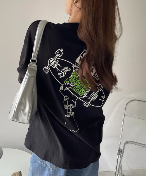 Ada. tシャツ AIR WALK 半袖 バックプリント Tシャツ レディース