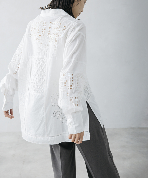 シャツ ブラウス 「nude vintage×JOURNAL STANDARD」レースパッチ 