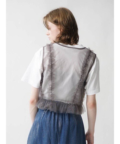 ベスト ジレ FRILL TULLE LAYERED VEST レディース ベスト ジレ FRILL TULLE LAYERED VEST レディース : ZOZOTOWN