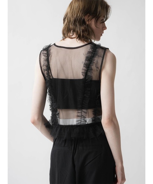 ベスト ジレ FRILL TULLE LAYERED VEST レディース ベスト ジレ FRILL TULLE LAYERED VEST レディース : ZOZOTOWN