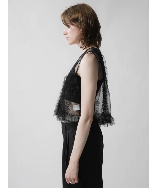 ベスト ジレ FRILL TULLE LAYERED VEST レディース ベスト ジレ FRILL TULLE LAYERED VEST レディース : ZOZOTOWN