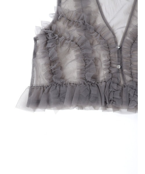 ベスト ジレ FRILL TULLE LAYERED VEST レディース ベスト ジレ FRILL TULLE LAYERED VEST レディース : ZOZOTOWN