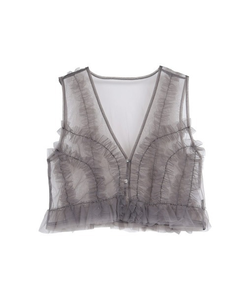 ベスト ジレ FRILL TULLE LAYERED VEST レディース ベスト ジレ FRILL TULLE LAYERED VEST レディース : ZOZOTOWN