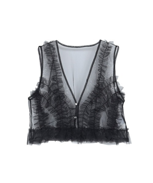 ベスト ジレ FRILL TULLE LAYERED VEST レディース ベスト ジレ FRILL TULLE LAYERED VEST レディース : ZOZOTOWN