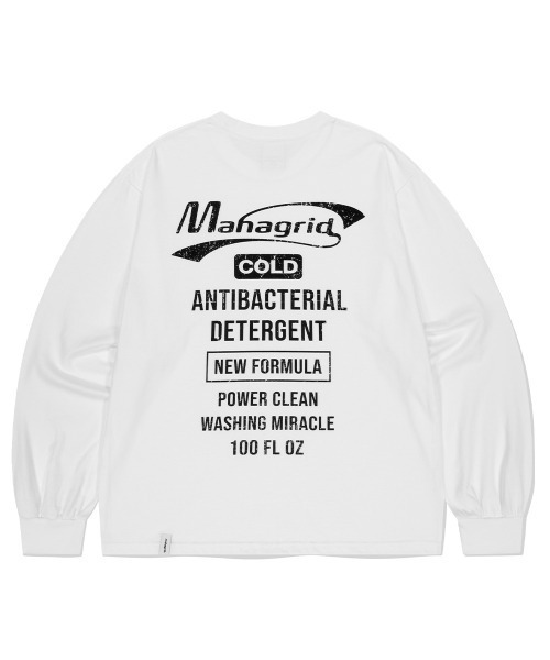 tシャツ 「mahagrid/マハグリッド」 DETERGENT LOGO LS TEE/ディタージェントロゴ長袖Tシャツ レディース メンズ
