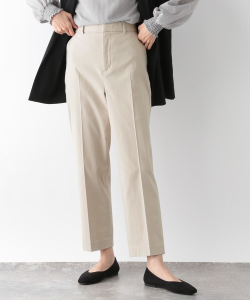 GLOBAL WORK パンツ スゴラクストレッチスリムストレートパンツ