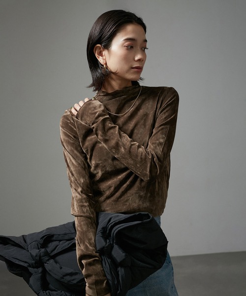 tシャツ 「WEB限定」リュクスベロアハイネックプルオーバー レディース