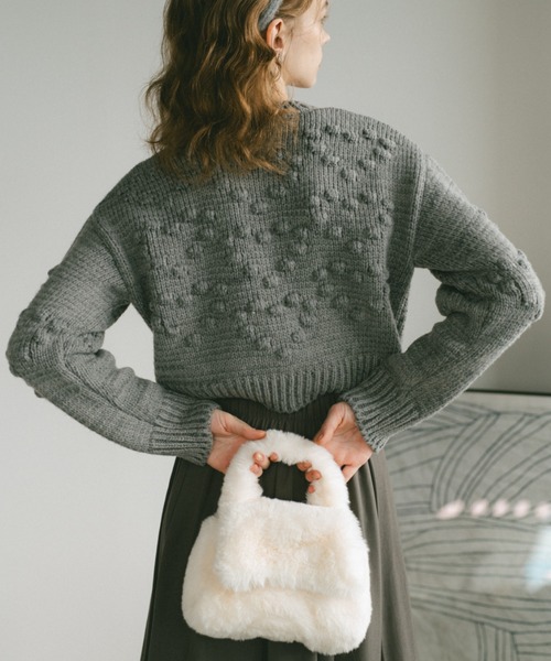 ECREL ニット セーター ポップコーンハートニットカーディガン