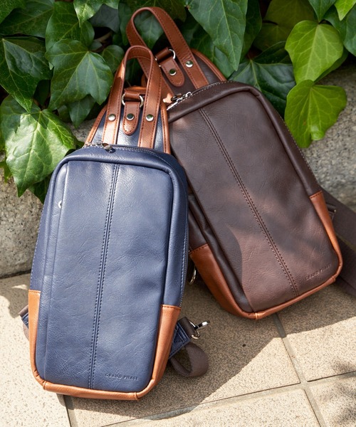 ikka（イッカ） ウエストポーチ GPレザータッチボディバッグ メンズ