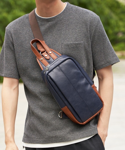 ikka（イッカ） ウエストポーチ GPレザータッチボディバッグ メンズ