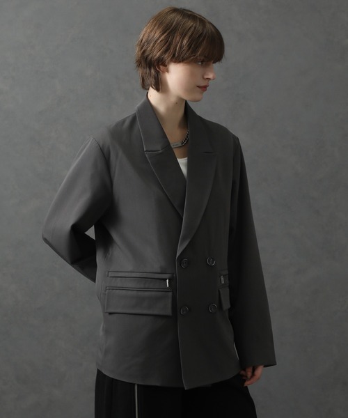 新品】ELLE エル テーラードジャケット ダークグレー L エディターが明日、着たい服】インナーにもアウターにも！ 春