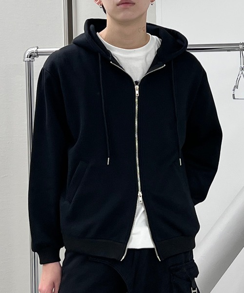 パーカー 裏起毛ダブルZIPビッグパーカー レディース メンズ