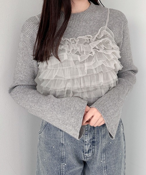Heather（ヘザー） ニット セーター フリルキャミ/ニット2P 283920