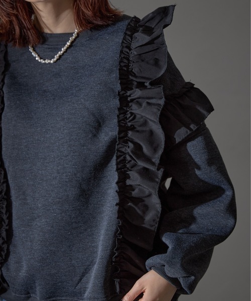 each alchemist トレーナー スウェット フリル付裏起毛スウェット