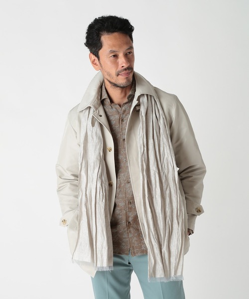 MEN'S BIGI ストール マフラー ストライプワッシャー加工