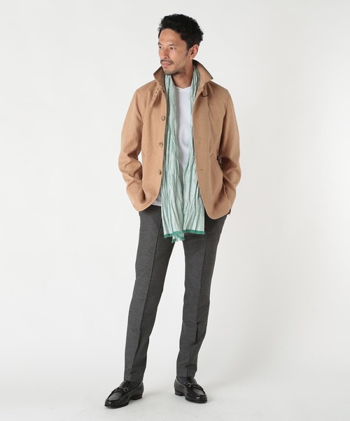MEN'S BIGI ストール マフラー ストライプワッシャー加工