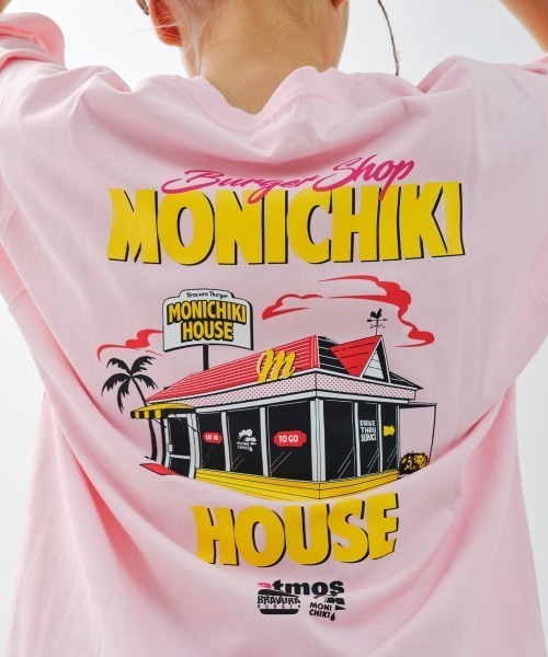tシャツ atmos pink x MONICHIKI HOUSE AM Logo L/S T-Shirt / アトモス ピンク モニチキ ハウス エ atmos girls tシャツ pink x MONICHIKI HOUSE AM Logo L/S T