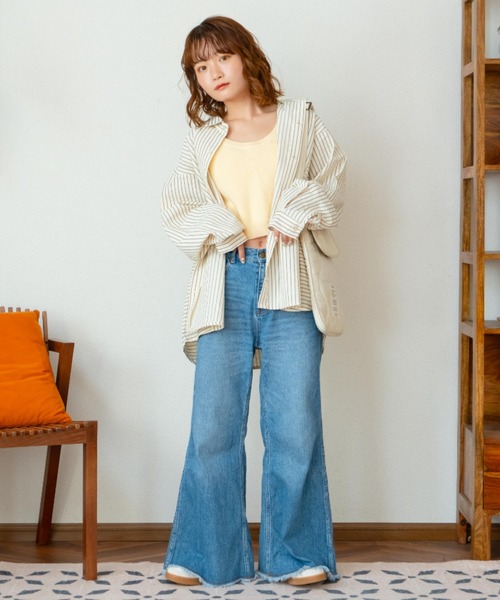 eLur ブラウス シャツ 「eLur」ストライプシャツ(パジャマ